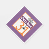 パープル10月31日ハローウィンパーティ スタンダードランチョンナプキン (角)