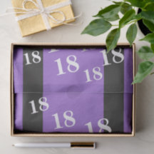 パープル18番目の誕生日番号パターンティッシュペーパー