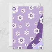 パープル1stバースデーガールレトロテーマ 招待状 (裏面)