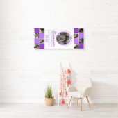 パープル2トーンフォトコラージュ卒業ビニル 横断幕 (インサイチュ)