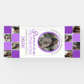 パープル2トーンフォトコラージュ卒業ビニル 横断幕 (横)