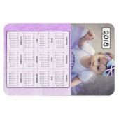 パープル2018ファミリーフォトカレンダー磁石 マグネット (横)