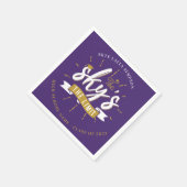 パープル2025卒業グラードパーティー紙 スタンダードカクテルナプキン (角)