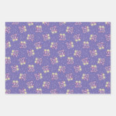 パープル25誕生日キャンドルオンラッピング紙 ラッピングペーパーシート (正面)