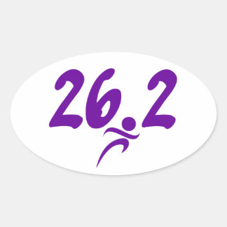 パープル26.2マラソン 楕円形シール