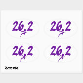 パープル26.2マラソン 楕円形シール (シート)