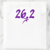 パープル26.2マラソン 楕円形シール (バッグ)