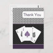 パープル3エース結婚ベガスサンキューカード ポストカード (正面/裏面)