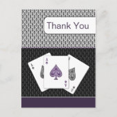 パープル3エース結婚ベガスサンキューカード ポストカード (正面)