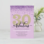 パープル30と素晴らしい誕生日パーティーの招待 招待状 (スタンド正面)