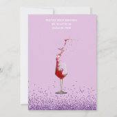 パープル30と素晴らしい誕生日パーティーの招待 招待状 (裏面)