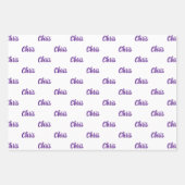 パープル30番目のハッピーバースデー名前をカスタムする ラッピングペーパーシート (正面2)