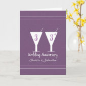 パープル33周年記念結婚カクテルグラス カード (黄色い花)