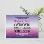 パープル3Dゲーマーゲーミングデジタルバー(ユダヤ教の)バル・ミツバー 招待状 (スタンド正面)