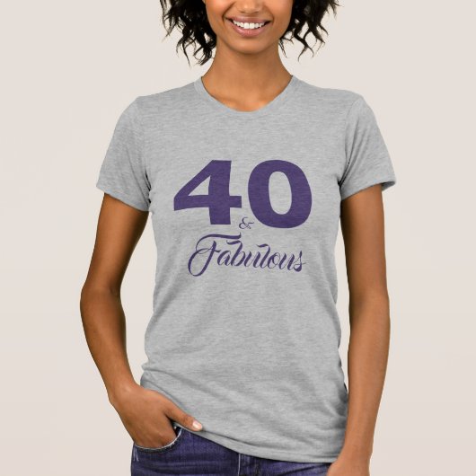 パープル40と素晴らしい40th誕生日プレゼント tシャツ (正面)