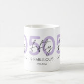 パープル50と素晴らしいスクリプト50th誕生日パーティー コーヒーマグカップ (中央)