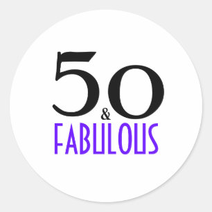 パープル50と素晴らしい50th誕生日パーティインビタット ラウンドシール