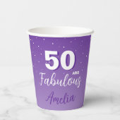 パープル50と素晴らしい50th誕生日パーティー 紙コップ (裏面)