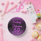 パープル50ファブラス誕生日 ペーパーボウル (パーティー)