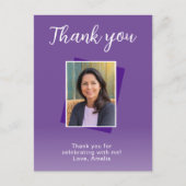 パープル50誕生日写真 ポストカード (正面)