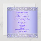 パープル50th誕生日パーティー招待紫50th 招待状 (裏面)