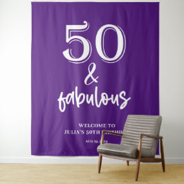 パープル50th誕生日パーティー タペストリー