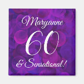 パープル60エレガントとセンセーショナル誕生日パーティー マグネット (正面)