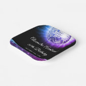 パープル60th誕生日パーティー70のディスコボール ペーパープレート (傾斜あり)