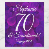 パープル70エレガントとセンセーショナルパーソナライズされた ワインラベル (シングルラベル)