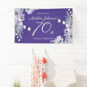 パープル70誕生日藤フローラエレガントパーティー 横断幕 (インサイチュ)
