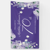 パープル70誕生日藤フローラエレガントパーティー 横断幕 (縦)