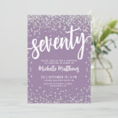 パープル70誕生日 招待状 (スタンド正面)