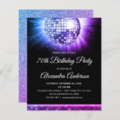 パープル70th誕生日パーティー70のディスコボール (正面/裏面)