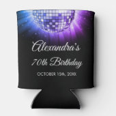パープル70th誕生日パーティー70のディスコボール 缶クーラー (裏面)
