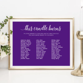 パープル このキャンドルが燃え尽きる クラス会 追悼記念 ポスター