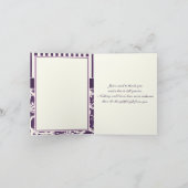 パープル、アイボリー、ピンクのダマスク感謝カードII サンキューカード (内部)