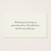 パープル、アイボリー、ピンクダマスクウェディングメッセージカード (裏面)