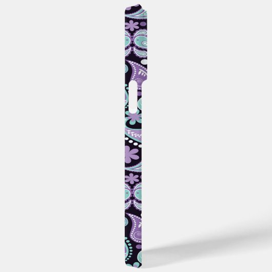 パープル&アクアペイズリー模様 Case-Mate iPhoneケース (裏面 / 右)