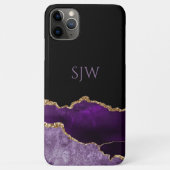 パープル アゲート モノグラム ゴールド ラメ Case-Mate iPhoneケース (裏面)
