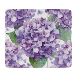 パープル アジサイ 水彩 花 ラベンダー 開花 カッティングボード