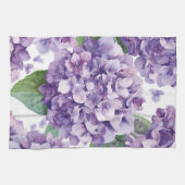パープル アジサイ 水彩 花 ラベンダー 開花 キッチンタオル (横)