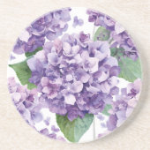 パープル アジサイ 水彩 花 ラベンダー 開花 コースター (正面)