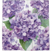 パープル アジサイ 水彩 花 ラベンダー 開花 シャワーカーテン (正面)