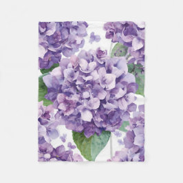 パープル アジサイ 水彩 花 ラベンダー 開花 フリースブランケット