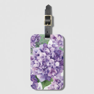 パープル アジサイ 水彩 花 ラベンダー 開花 ラゲッジタグ