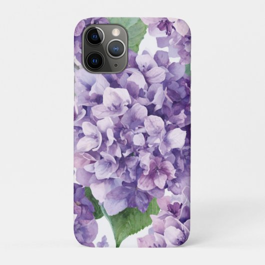 パープル アジサイ 水彩 花 ラベンダー 開花 Case-Mate iPhoneケース (裏)