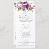 パープル アメシスト ゴールド グリッター 結婚式 プログラム (正面/裏面)