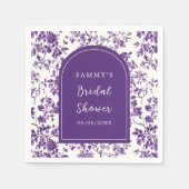 パープル アンティーク シノワズリー ブライダル シャワー スタンダードカクテルナプキン (正面)