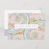 パープル アンド ブルー マーブル ギフト 証明書 (正面/裏面)