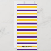 パープル│イエロースポーティ卒業パーティーチケット 招待状 (裏面)